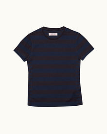Kids | Dark Sapphire Stripe Organic Cotton Tailored Fit T-Shirt | Dark Sapphire