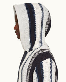 Sea Mist/Night Iris Italian Crochet Knit Jumper | Sea Mist/Night Iris