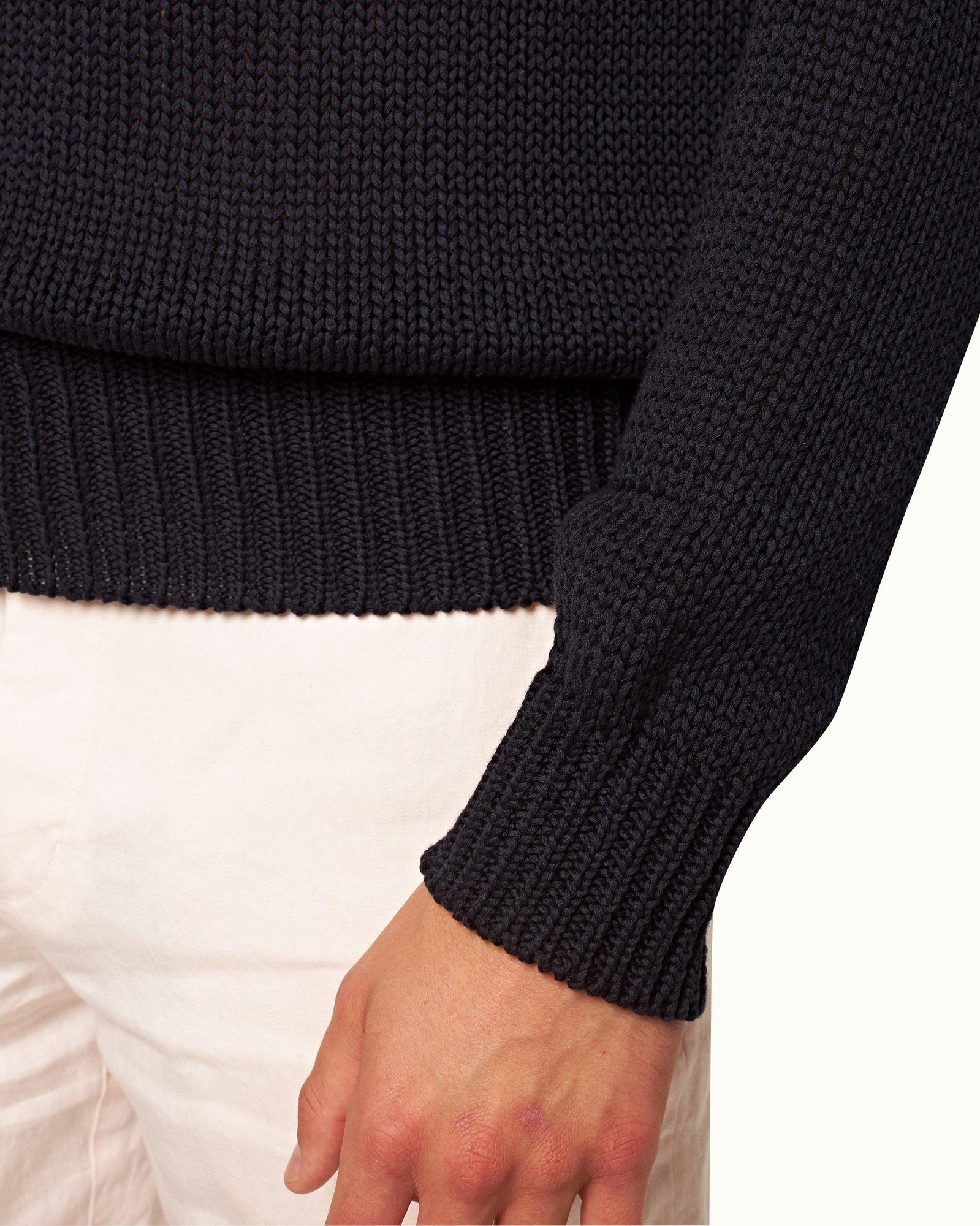 Night Iris Classic Fit Half-Zip Organic Cotton Jumper | Night Iris