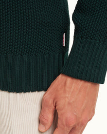 Bristlecone Pine Half Zip Waffle Knit Merino Jumper | Bristlecone Pine