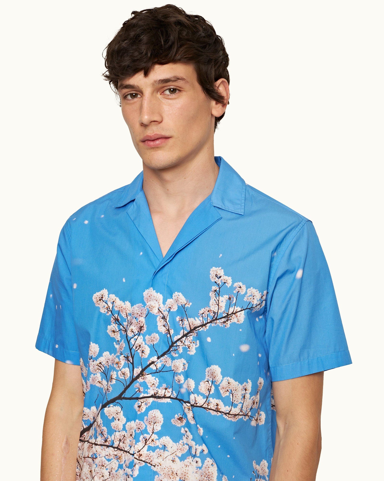 Maitan Blossom Photographic Print Relaxed Fit Capri Collar Shirt | Blossom
