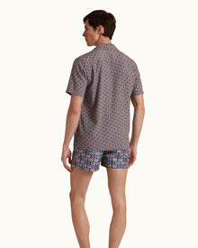 Maitan Whitsun Print Relaxed Fit Capri Collar Shirt in Midnight Navy | Midnight Navy