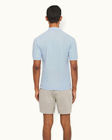 Maranon Ice Blue Tailored Fit Organic Mercerized Cotton Polo Shirt | Ice Blue