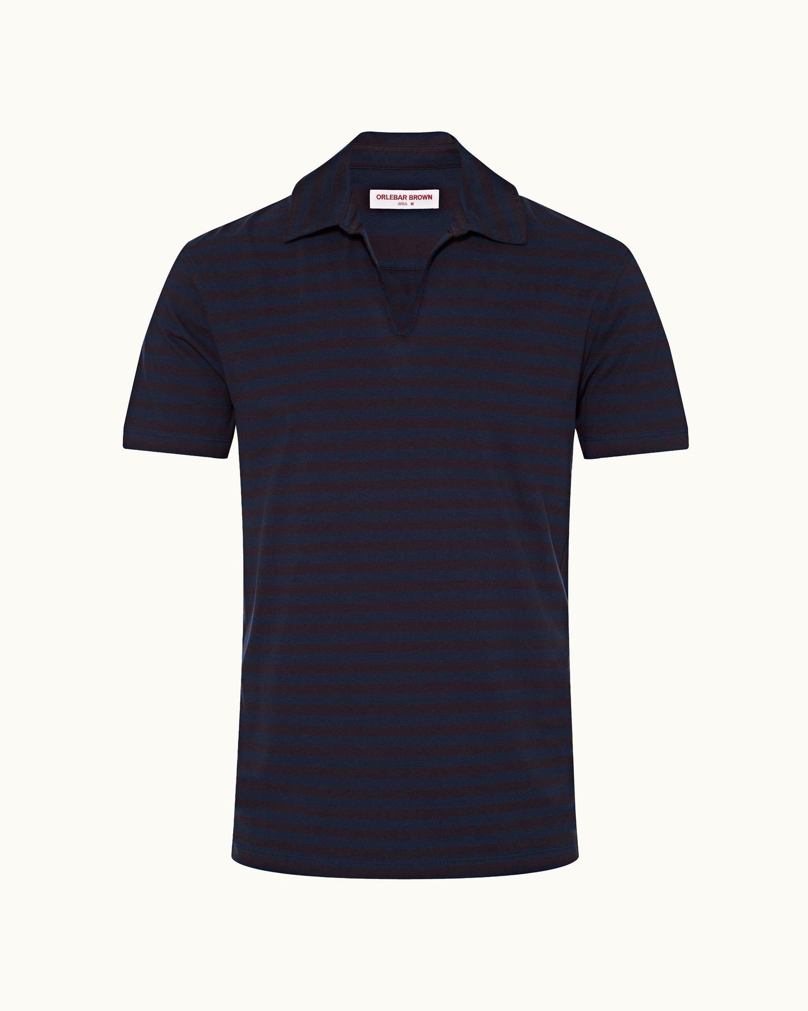 Dark Sapphire Classic Fit Organic Cotton Stripe Knit Polo Shirt | Dark Sapphire