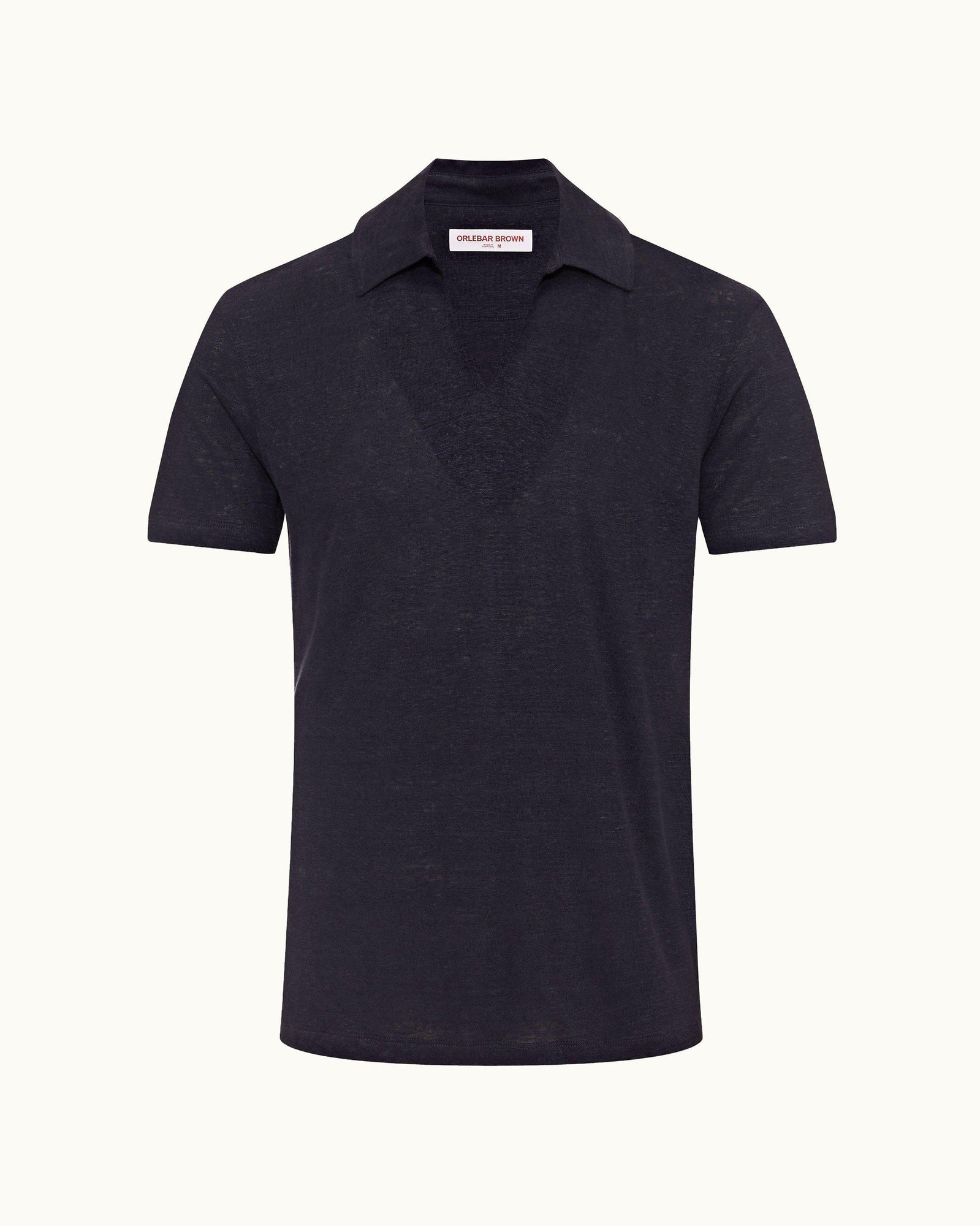 Night Iris Classic Fit Linen Polo Shirt | Night Iris