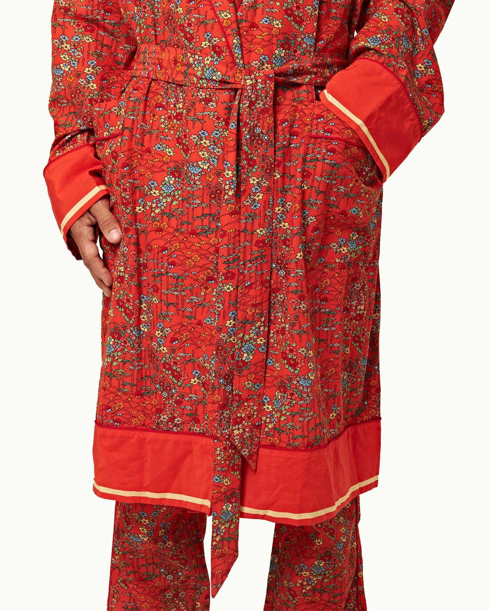 Vermillion Solo Fantasy Poplin Shawl Collar Robe | Vermillion