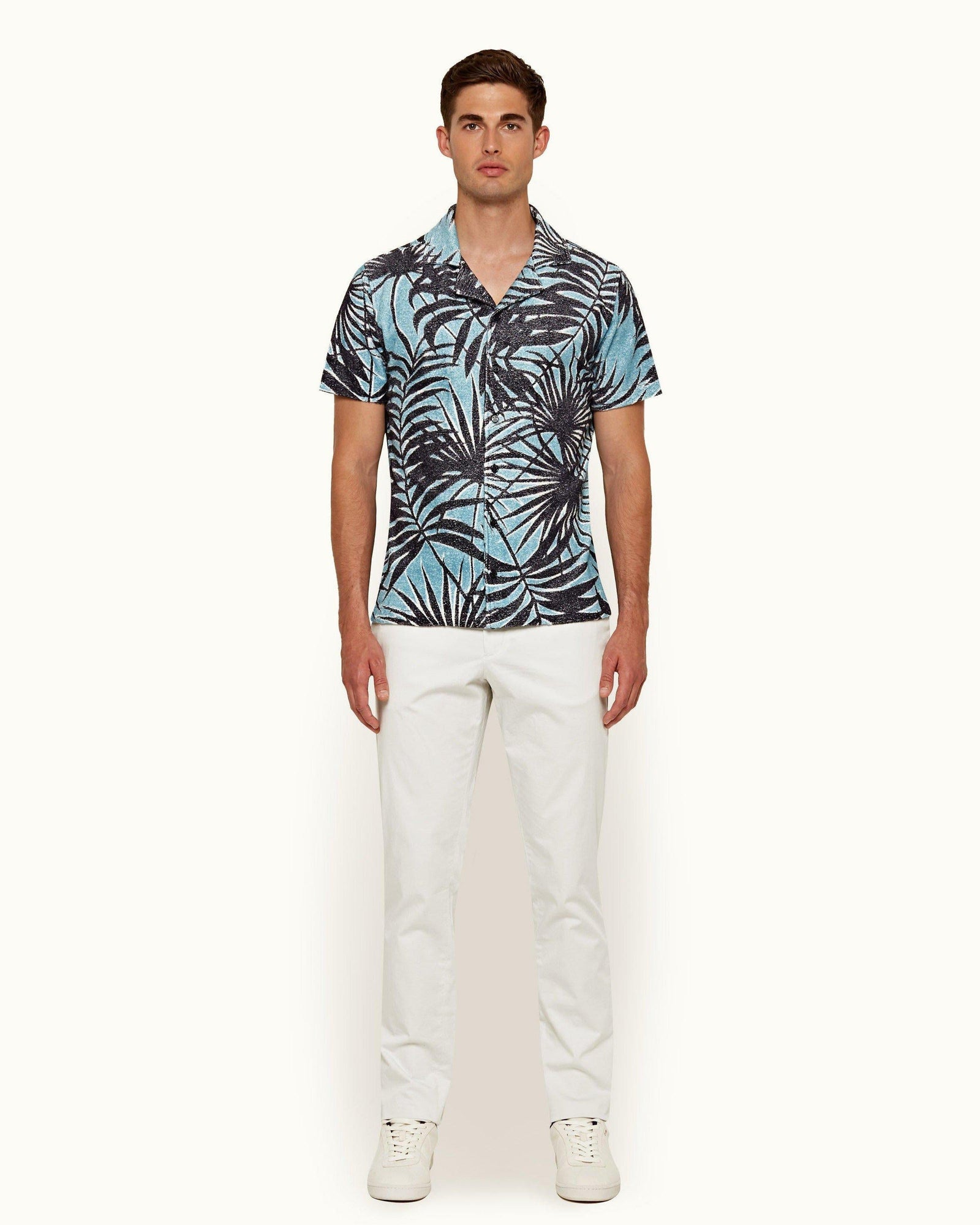 Myers Camoin Moonlight Tailored Fit Stretch Cotton Trousers | Moonlight