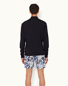 Night Iris Half-Zip Merino Jersey Pullover | Night Iris