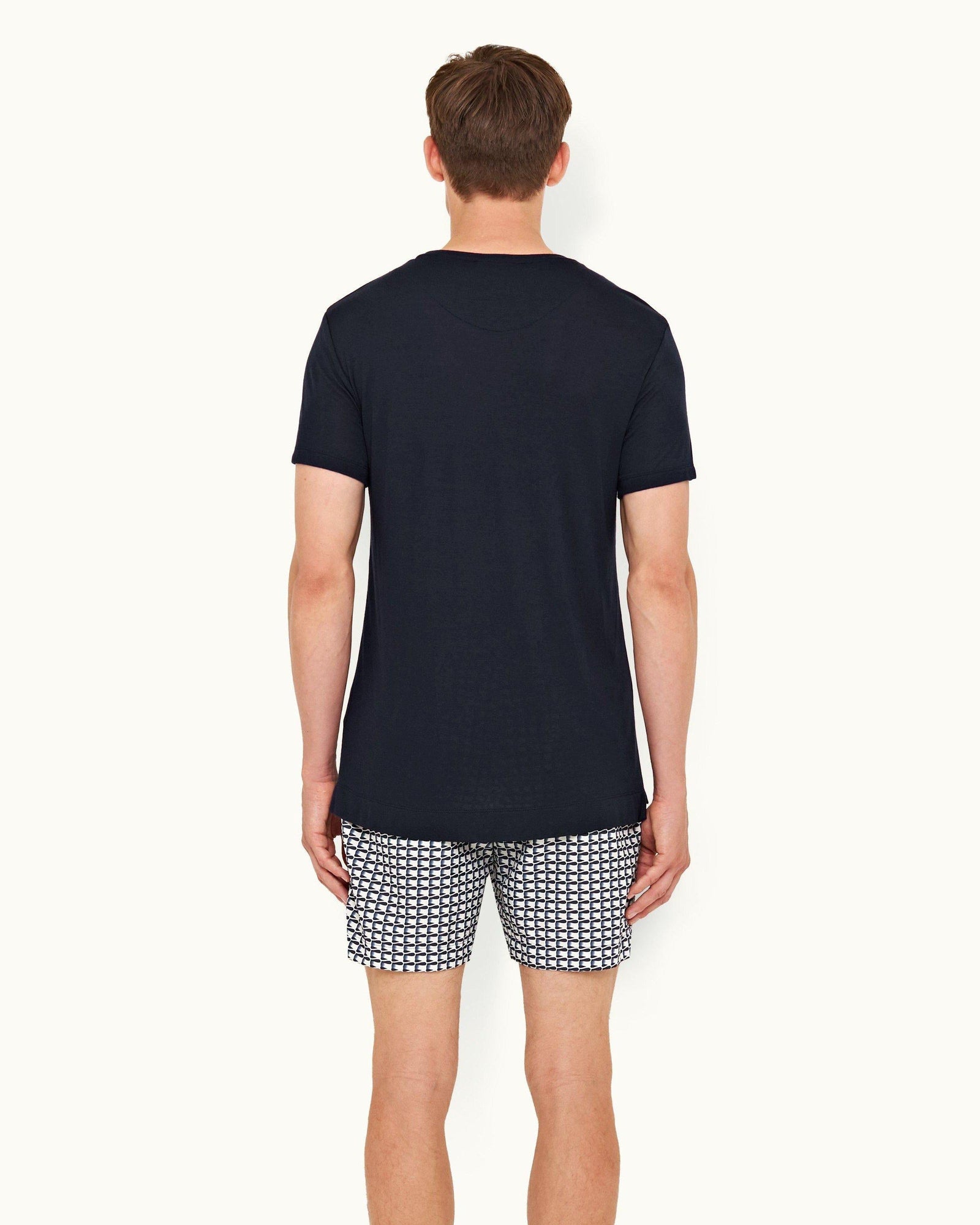 Night Iris Tailored Fit Crew Neck Cashmere T-shirt | Night Iris