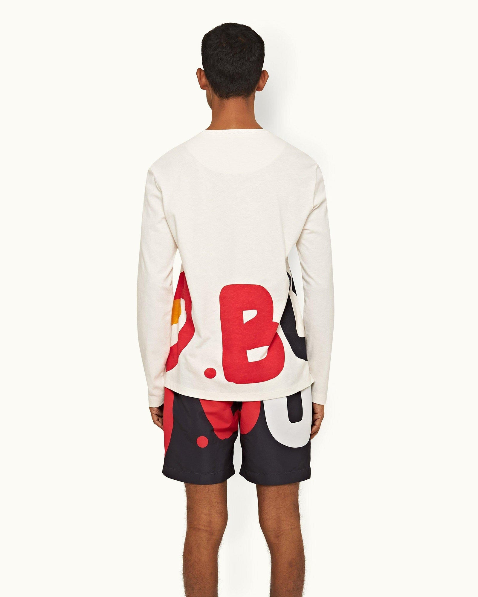 White Sand O.BUOY Classic Fit Long-Sleeve Cotton-Linen T-shirt | White Sand