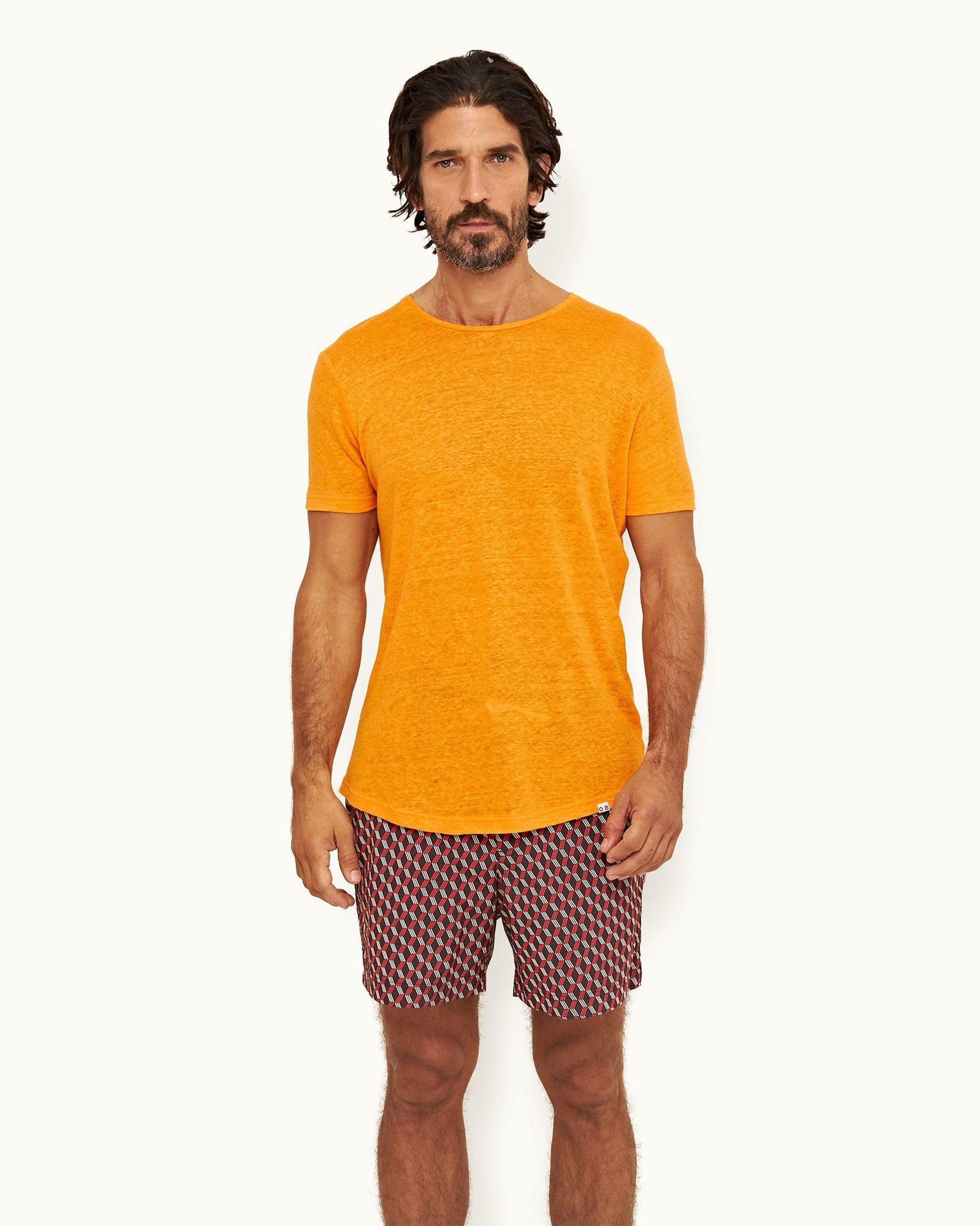 Ob-T Linen Beacon Tailored Fit Crew Neck Linen T-Shirt | Beacon