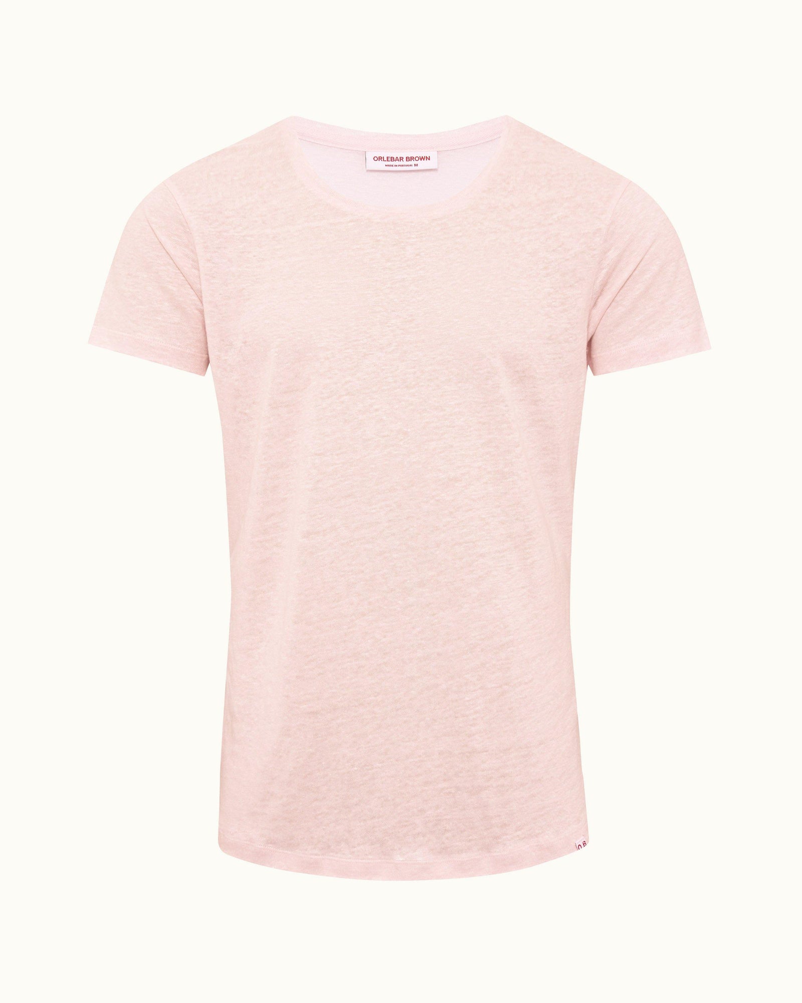 Ob-T Linen Rose Tailored Fit Crewneck Linen T-shirt | Rose