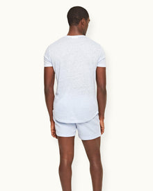 Ob-T Linen Crew Neck Linen T-shirt In Soft Blue | Soft Blue