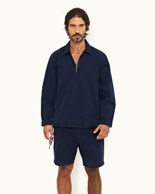 Indigo Relaxed Fit Overhead Denim Cotton Smock | Indigo