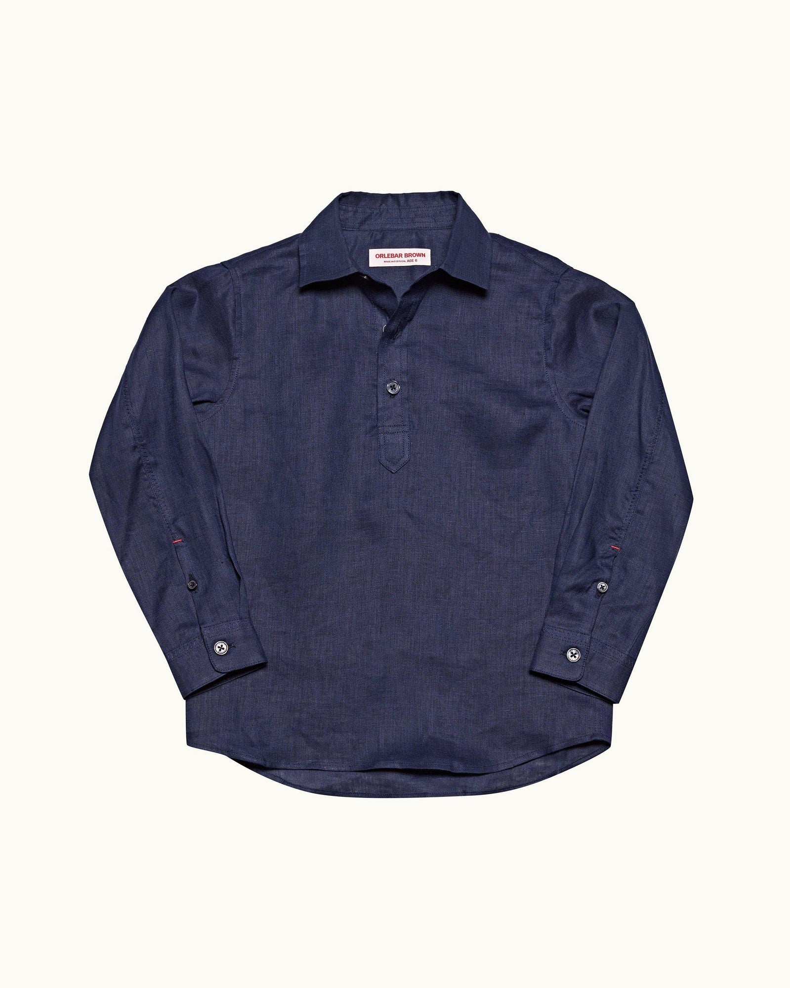 Kids | Navy Rhys Smart Linen Relaxed Overhead Shirt | Navy