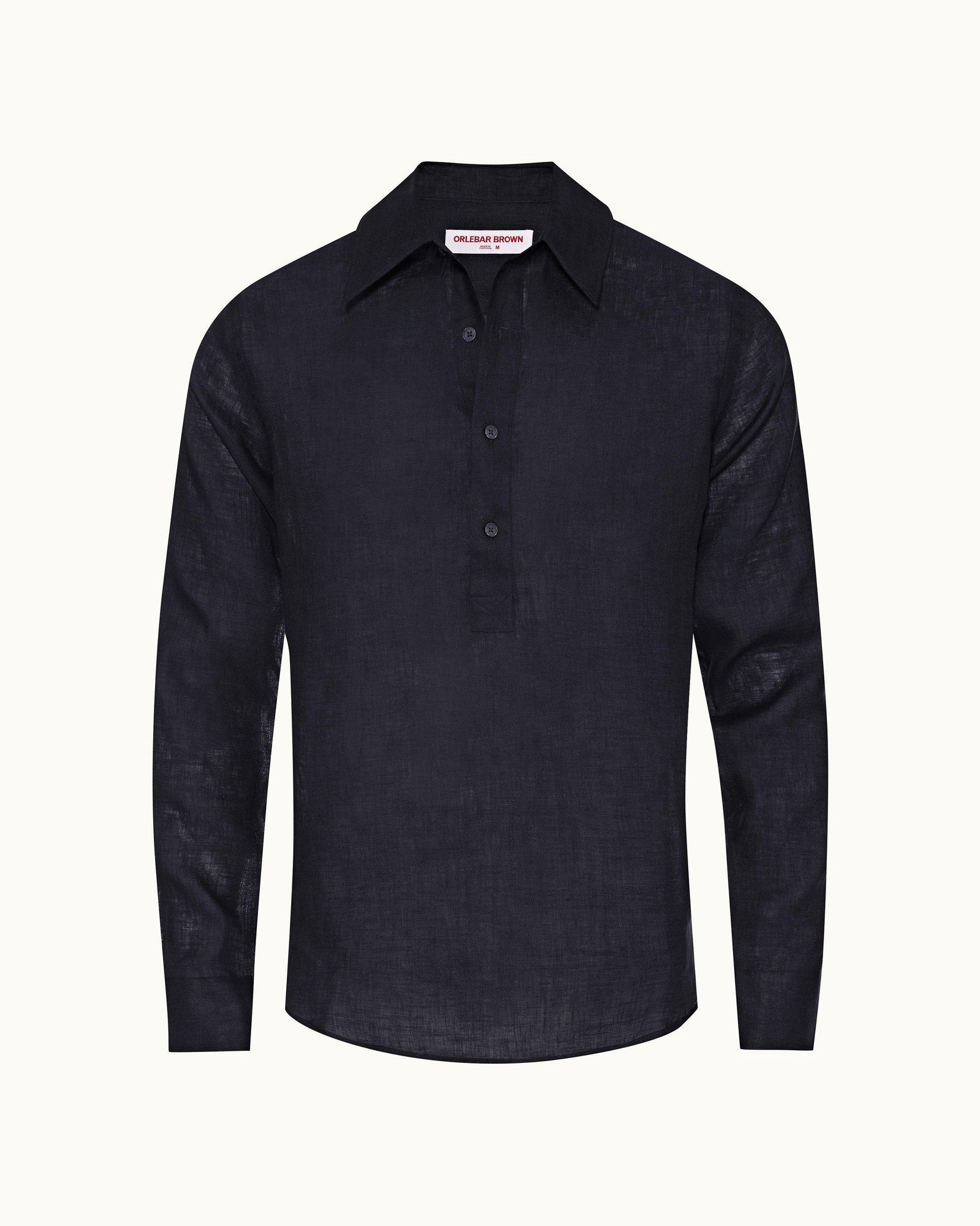 Ridley Linen Navy Smart Linen Relaxed Fit Overhead Shirt | Navy