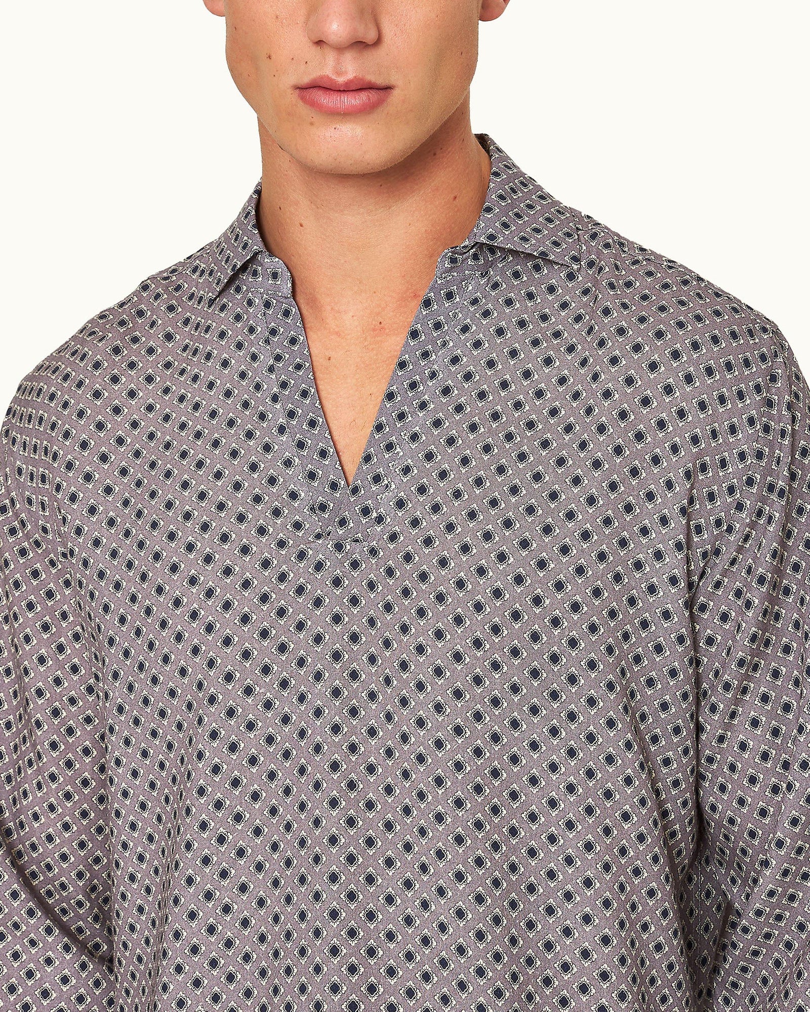 Ridley Taro Solmio Print Relaxed Fit Overhead Shirt | Taro