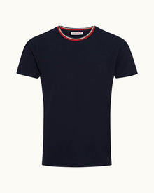 Navy O.B Stripe Tipping Classic Fit T-shirt | Navy