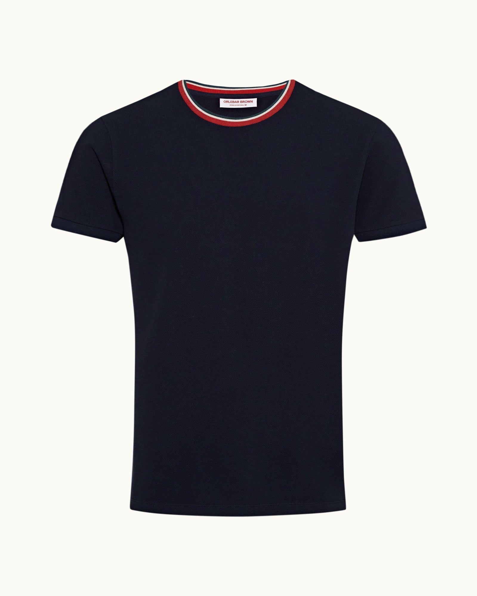 Navy O.B Stripe Tipping Classic Fit T-shirt | Navy