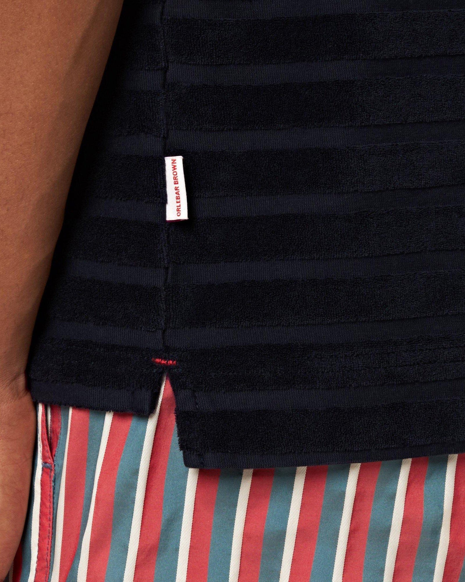 Night Iris Tonal Towelling Stripe Classic Fit T-shirt | Night Iris