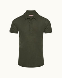 Sebastian Cashmere Forest Night Tailored Fit Cashmere Polo Shirt | Forest Night