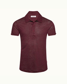 Sebastian Linen Port Tailored Fit Linen Polo Shirt | Port