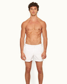 Setter White Shorter-Length Concealed O.B Tape Swim Shorts | White