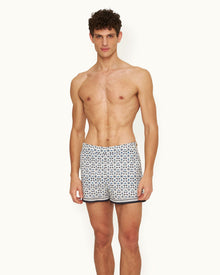 Setter Fiore Print Shorter-Length Swim Shorts In Cashew Colour | Cashew
