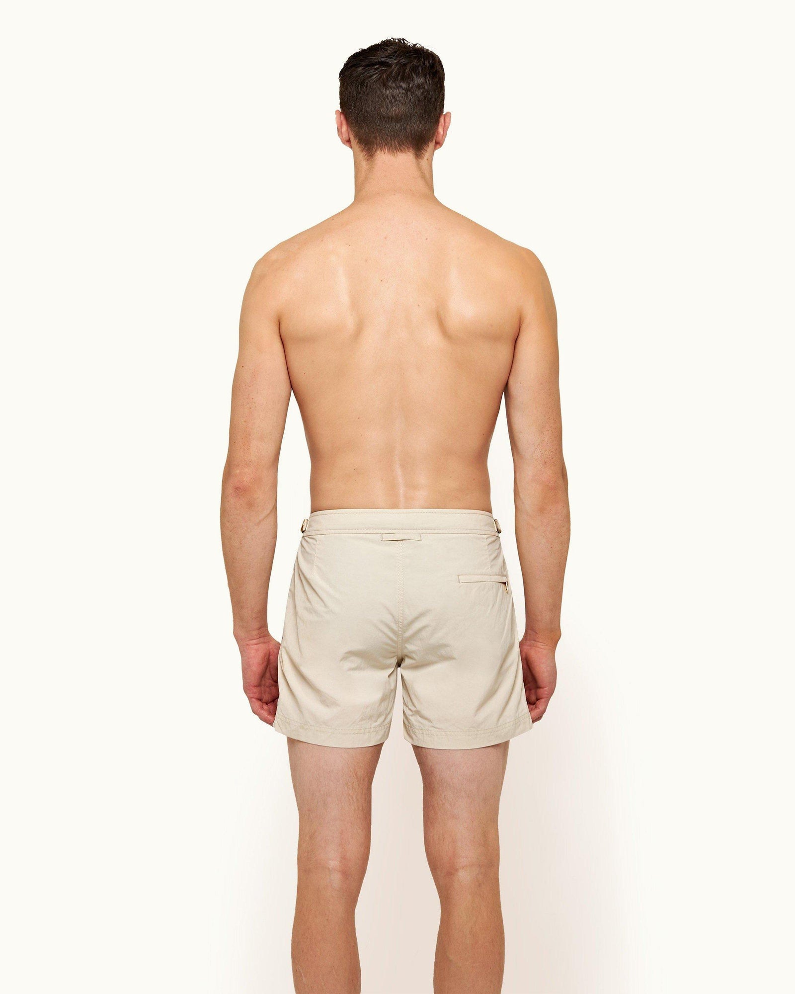 Setter Oatmeal GT Stripe Seam Shorter-Length Swim Shorts | Oatmeal