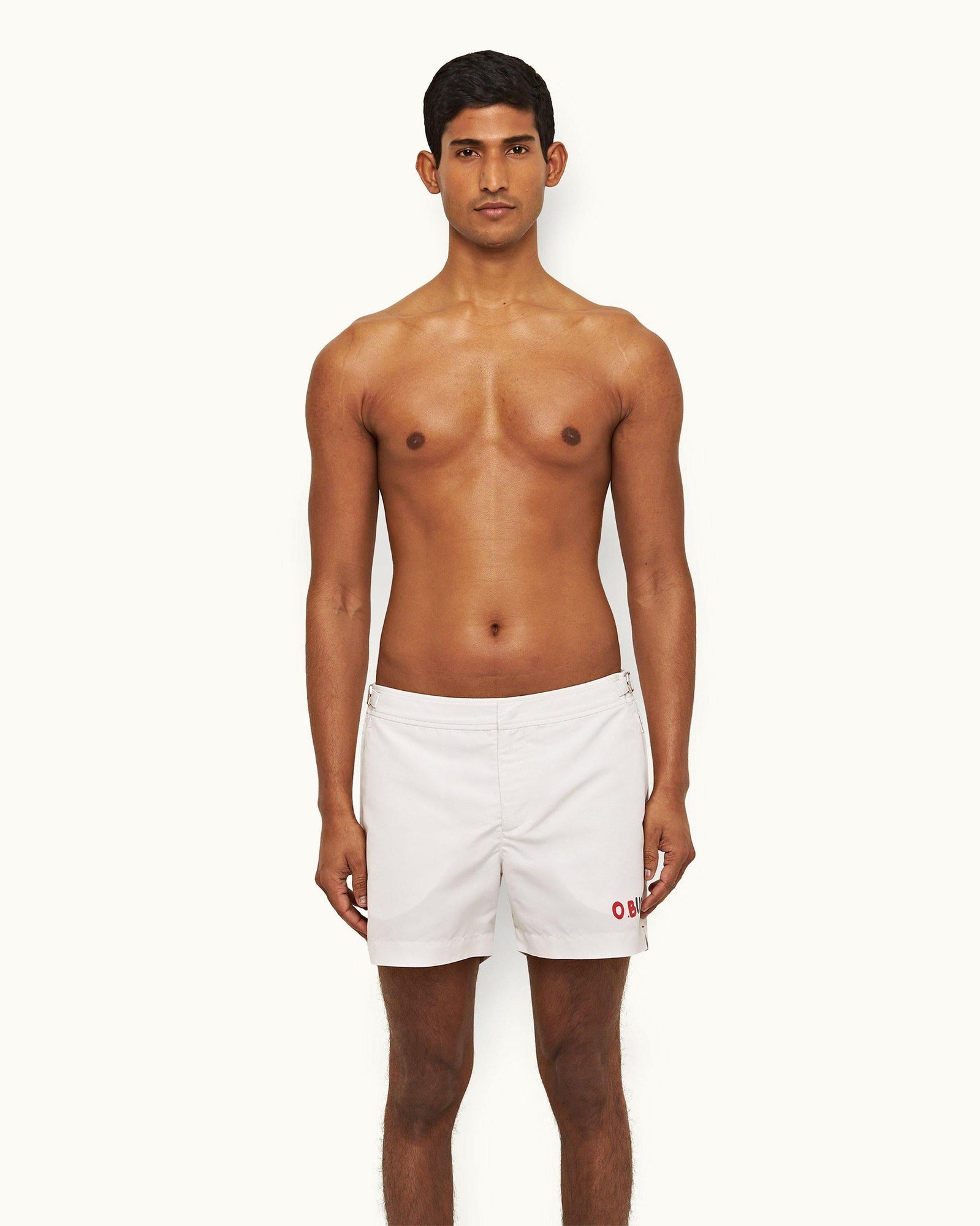 White Sand O.BUOY Shorter-Length Swim Shorts | White Sand