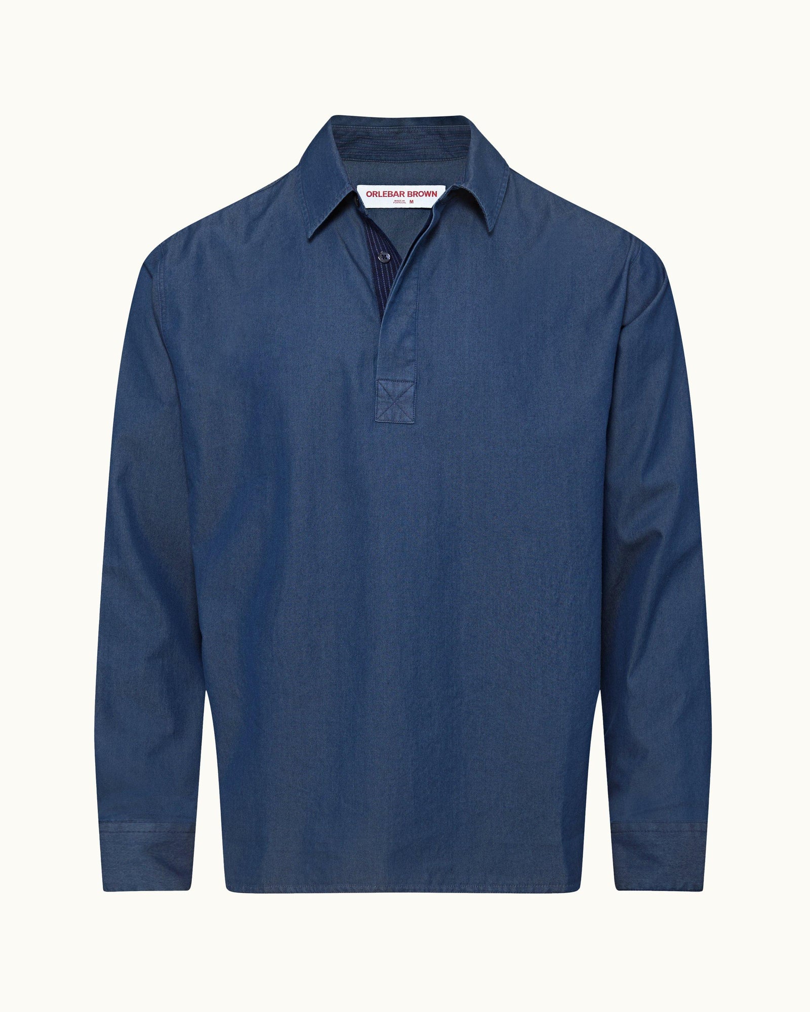 Shanklin Denim Washed Indigo Relaxed Fit Overhead Denim Shirt | Washed Indigo