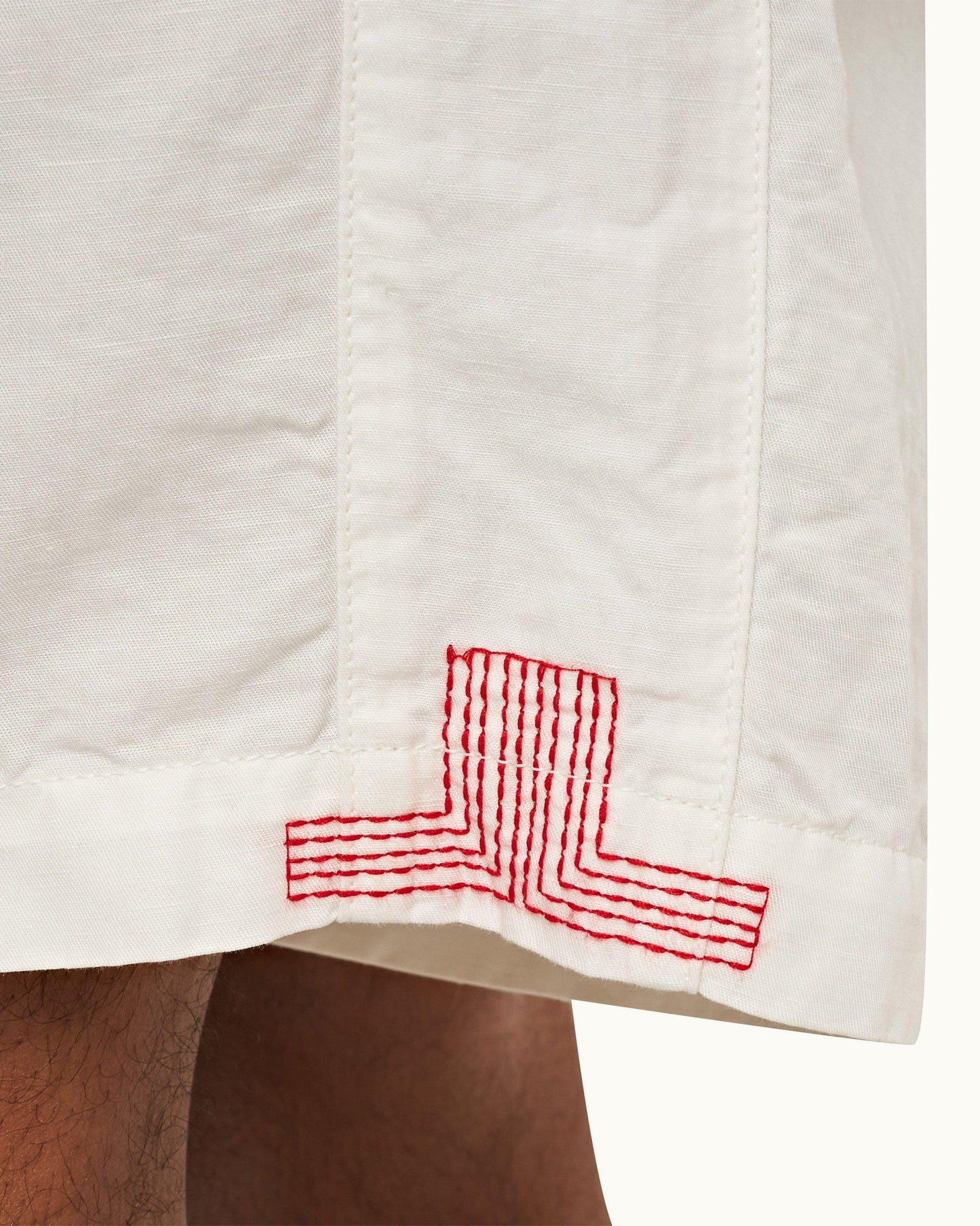 Sea Mist Relaxed Fit Mix Fabric Shorts | Sea Mist