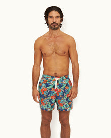 Multi Anemone Drawcord Mid-Length Swim Shorts | Multicolour