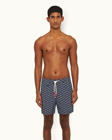 Dark Sapphire/Sea Mist Bandana Drawcord Mid-Length Swim Shorts | Dark Sapphire/Sea Mist