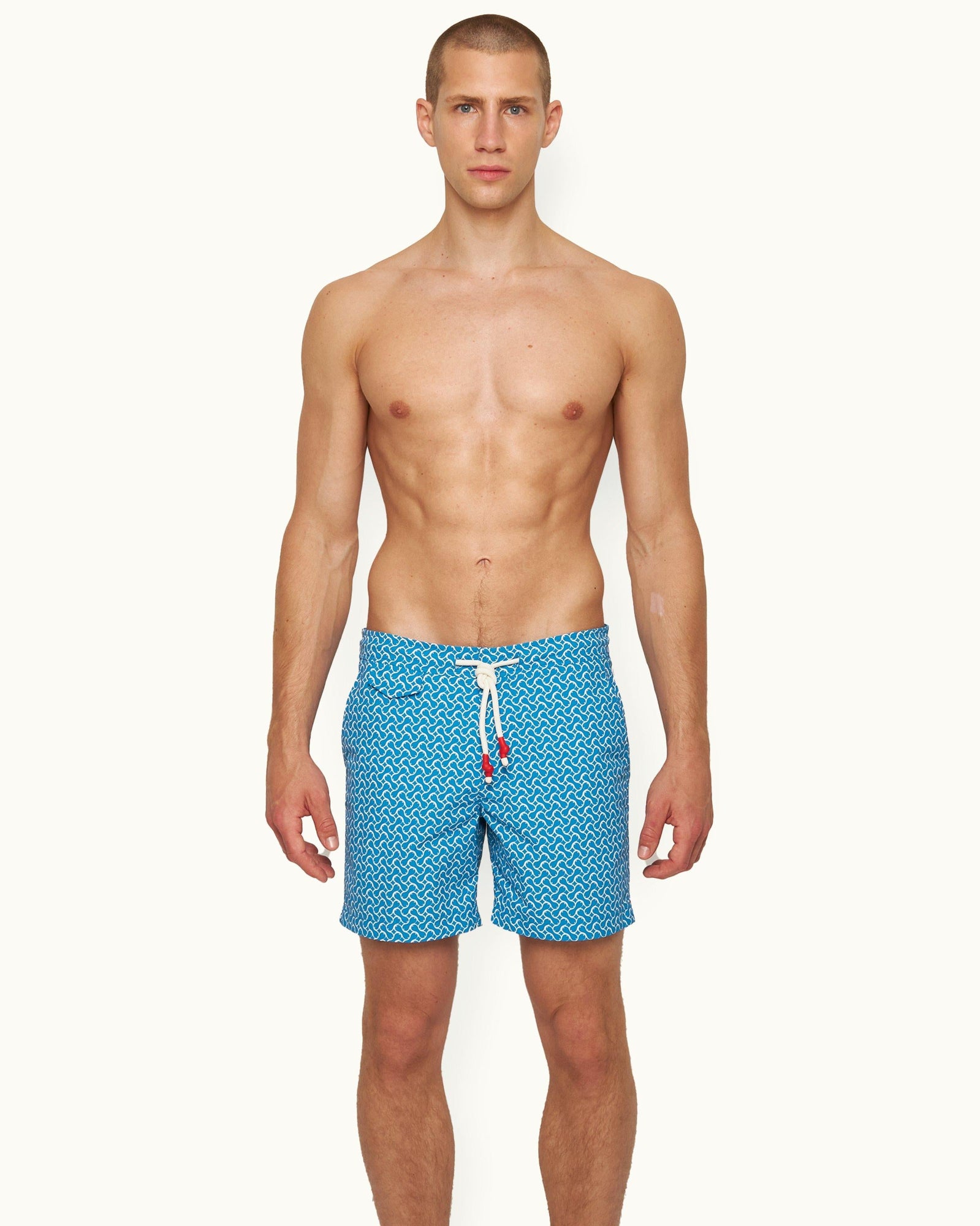 Standard Tidal Geometric Mid-Length Drawcord Swim Shorts | Tidal