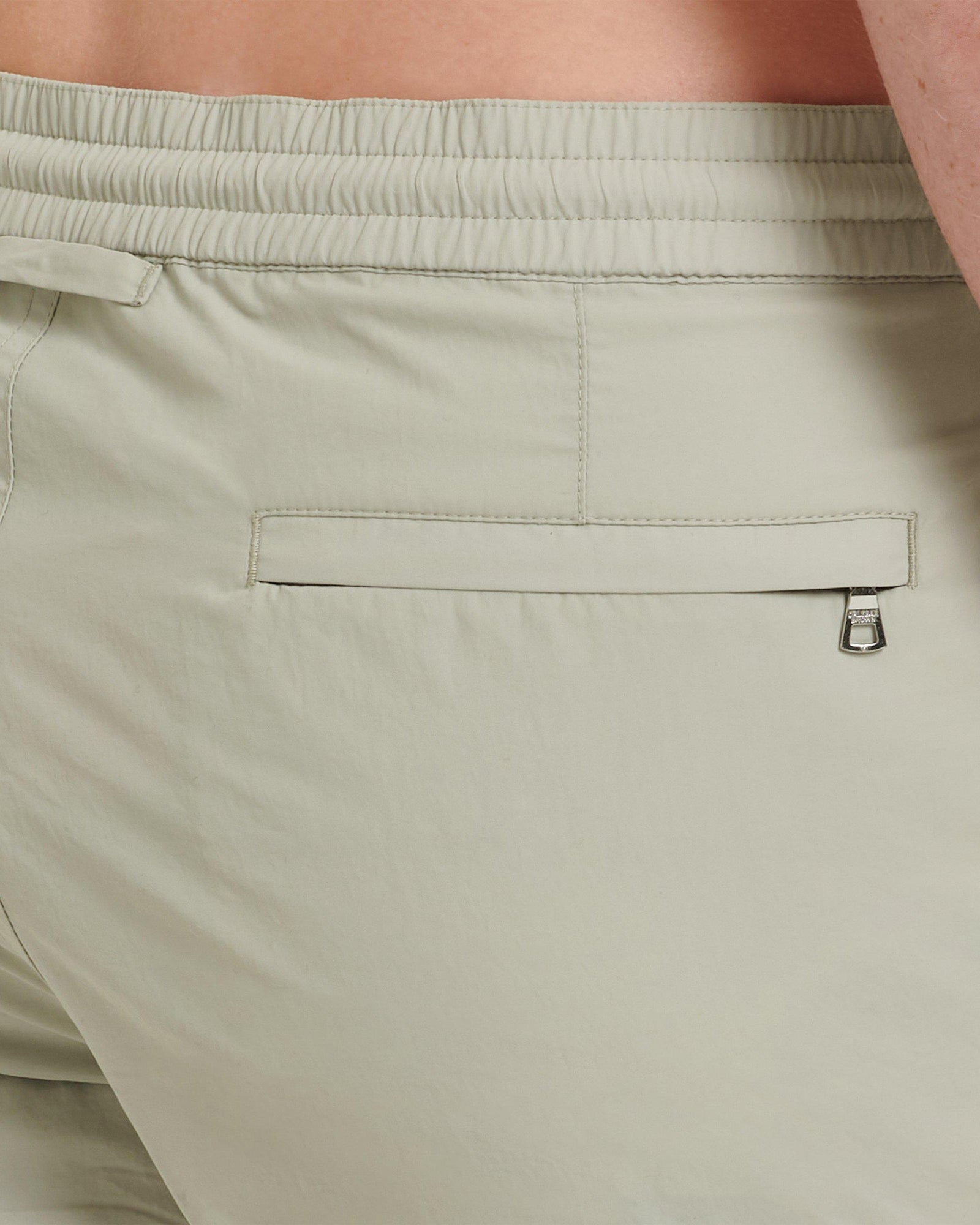 Cliff Grey Mid-Length O.B Stripe Drawcord Swim Shorts | Cliff Grey