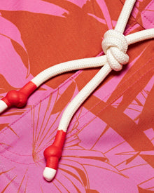 Candy Palmetto Print Mid-Length Drawcord Swim Shorts | Candy