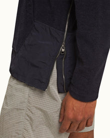 Night Iris Classic Fit Hooded Cotton Pique Towelling Sweatshirt | Night Iris