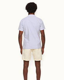 Light Island Sky/White Capri Collar Twin Stripe Cotton Shirt | Light Island Sky/White