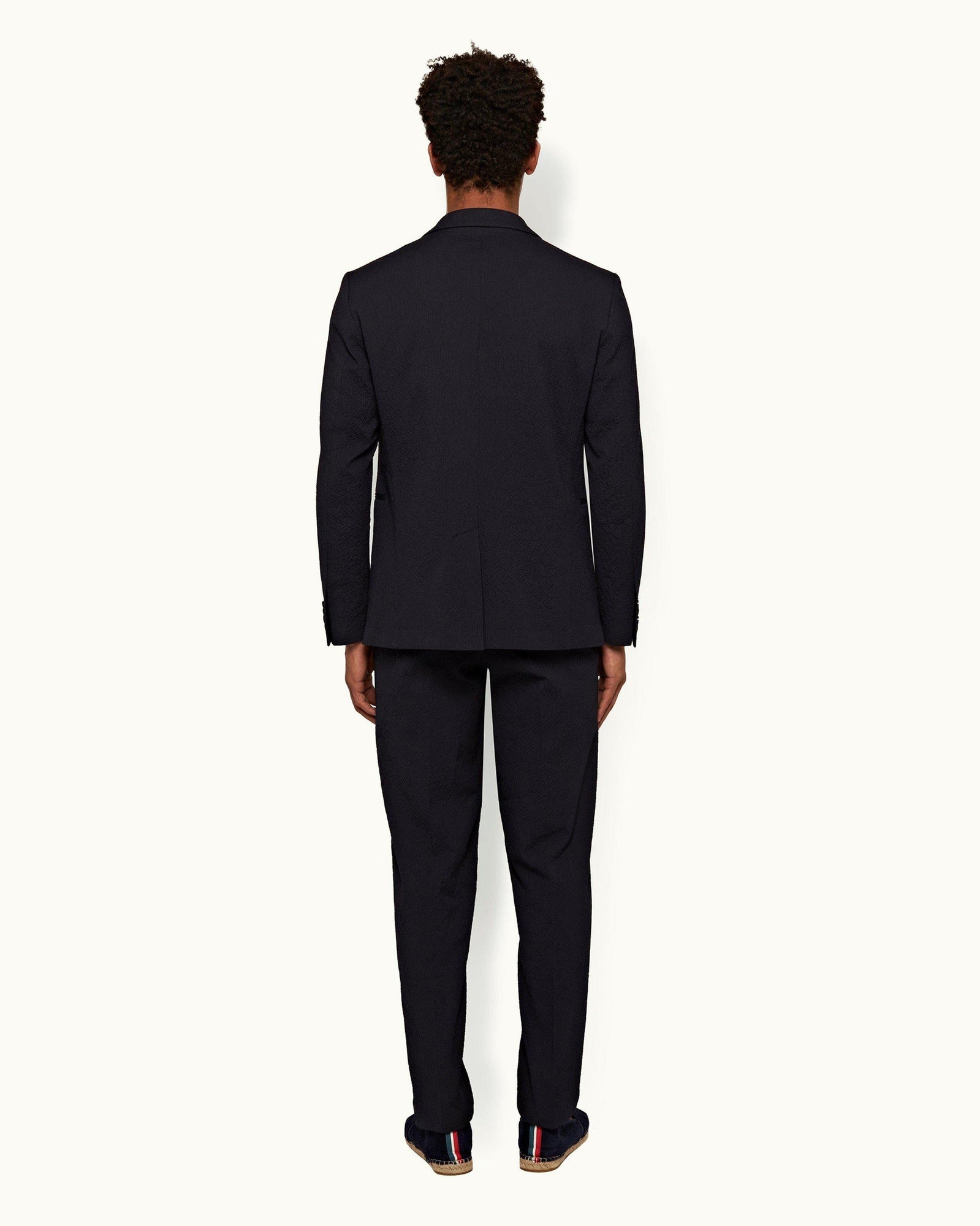 Ullock Seersucker Night Iris Seersucker Two-Button Blazer | Night Iris