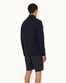Night Iris Shawl Neck Lambswool Cardigan | Night Iris