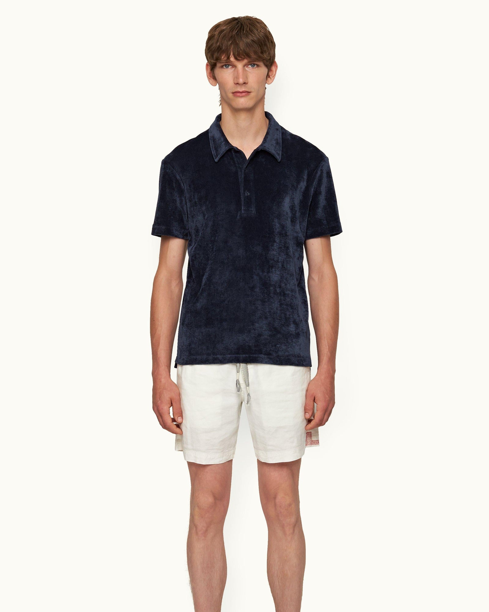 Midnight Navy Classic Fit Velvet Polo Shirt | Midnight Navy