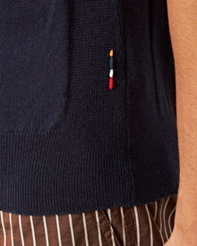 Wilder Classic Fit Fine Knit Cotton & Cashmere Polo Shirt in Night Iris | Night Iris