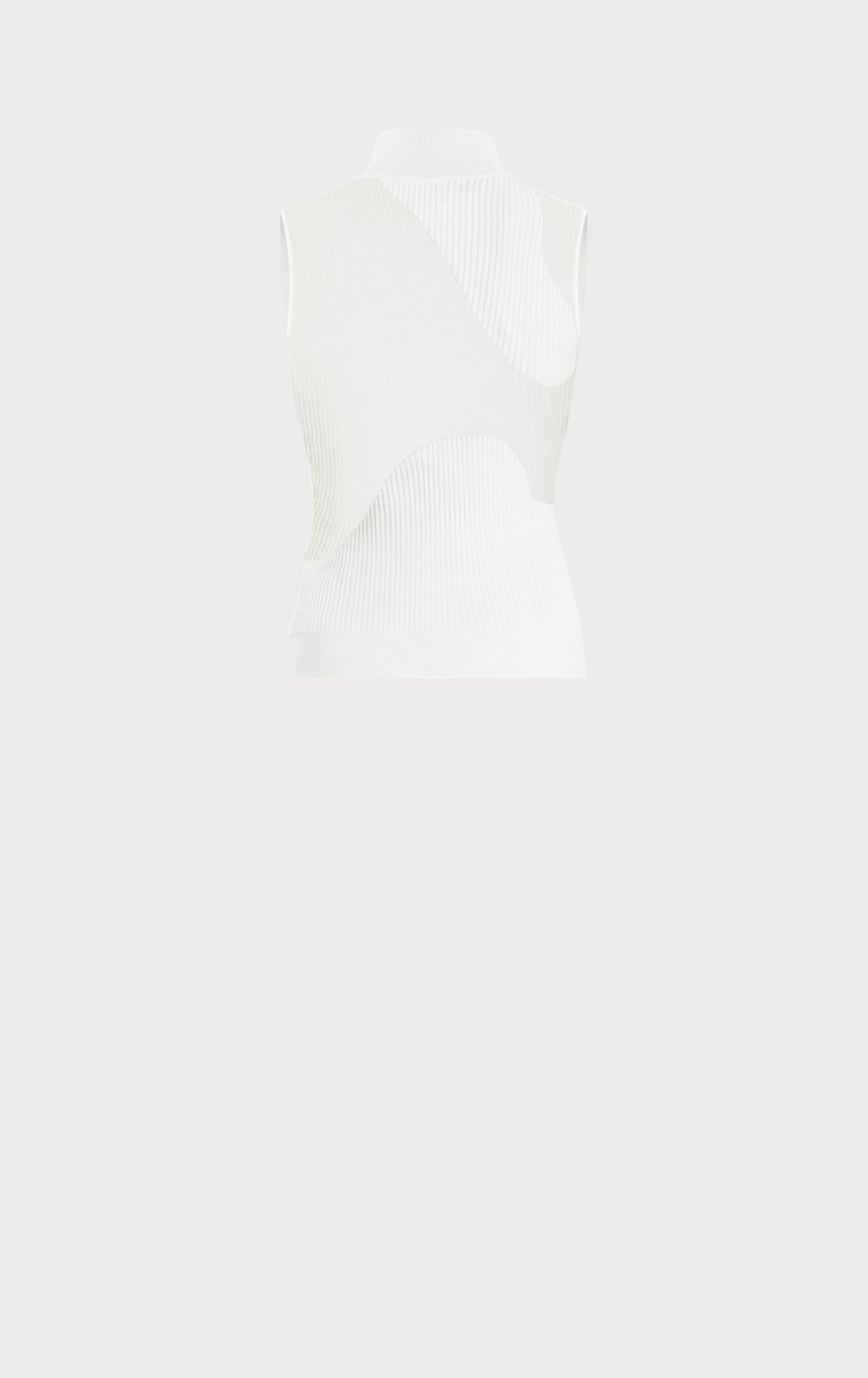 Opaque Sheer Rib Mock Neck Top | Alabaster