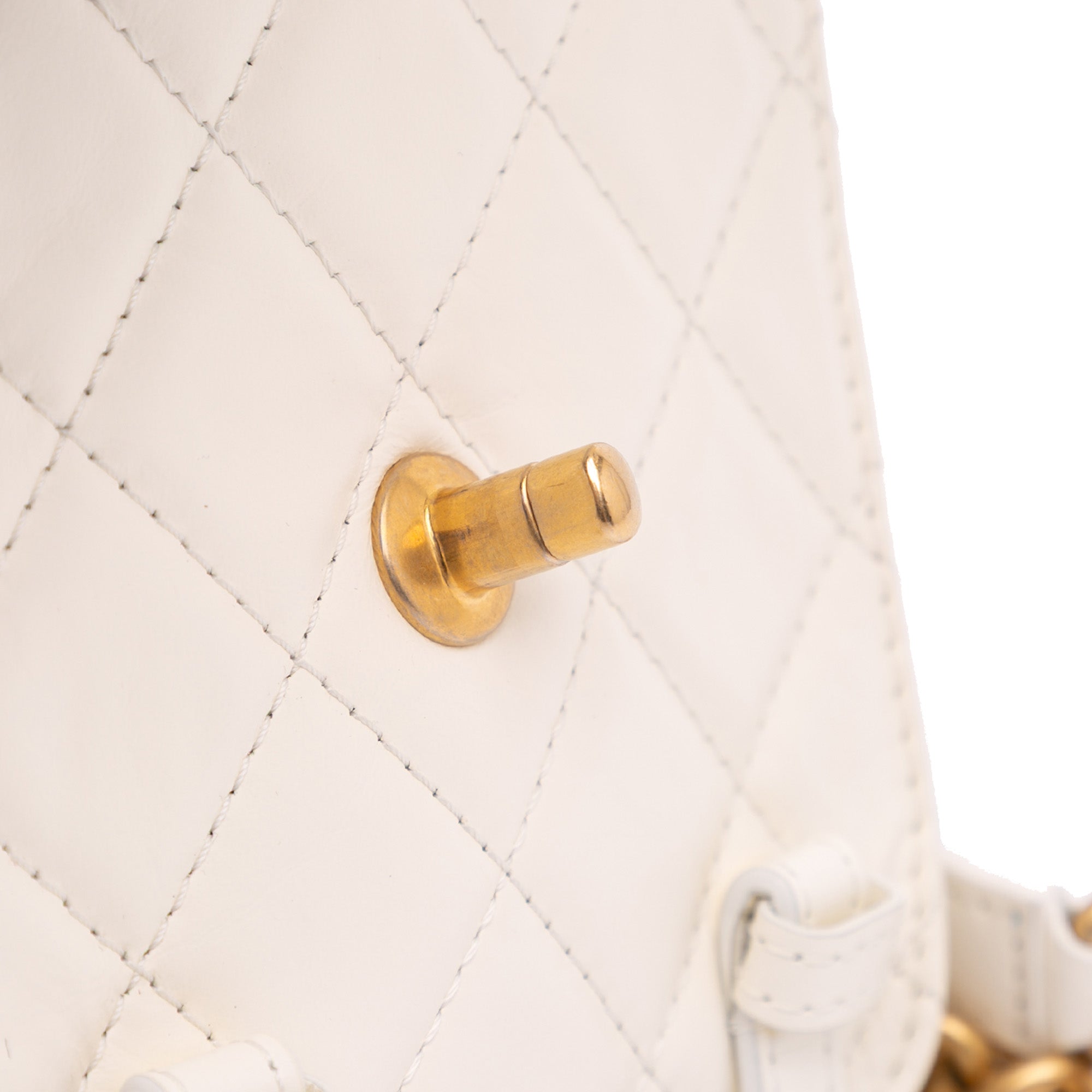 Chanel | Pre-Owned Mini Aged Calfskin City School Flap - I | White/Ivory