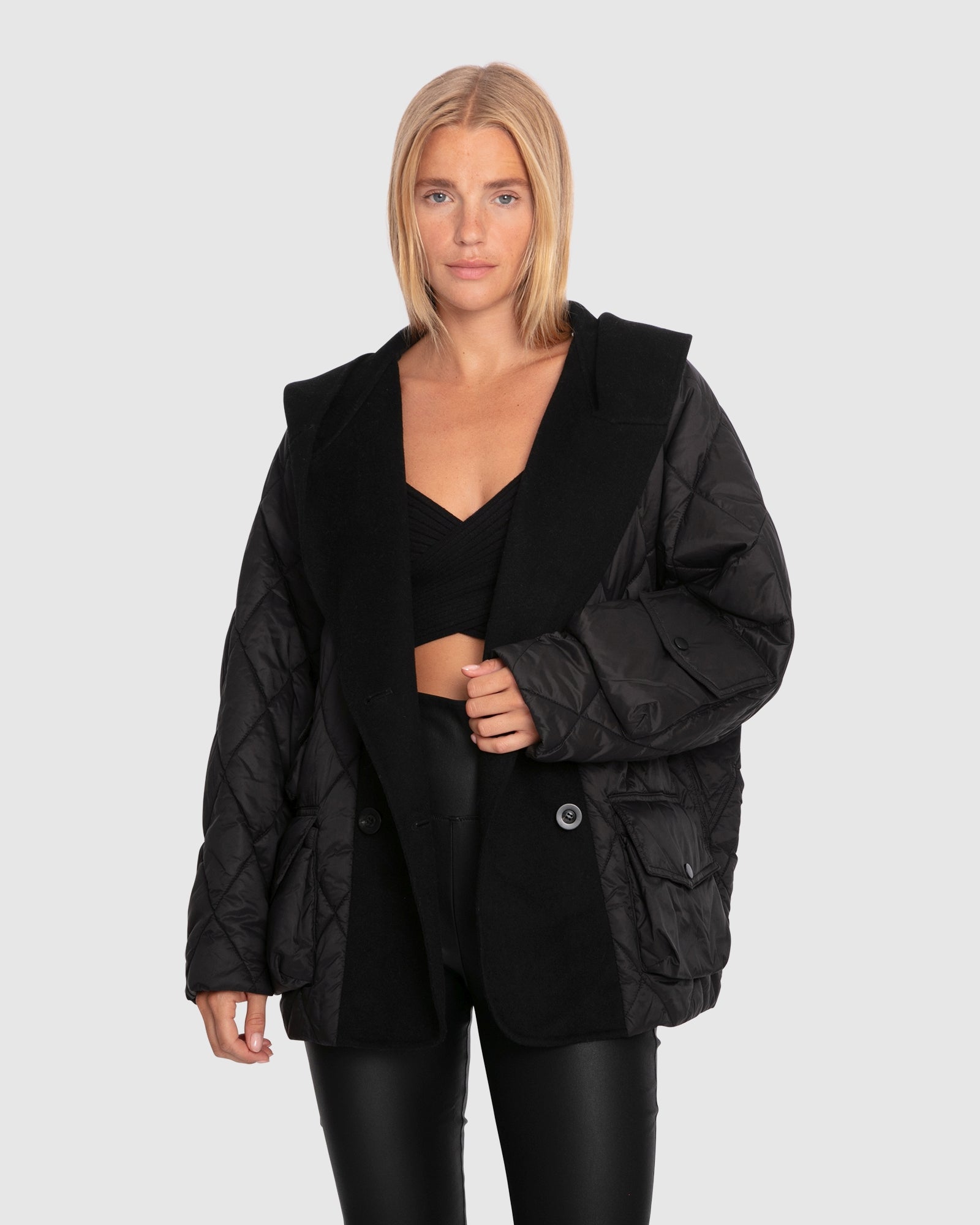 Women | Only You Quilted Utility Puffer Jacket | Black