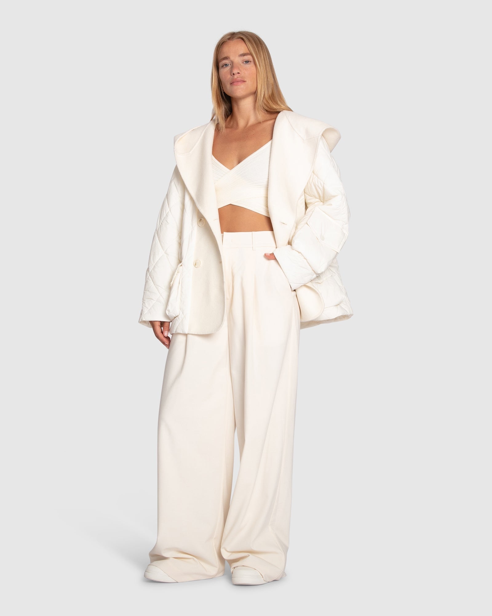 Women | Only You Quilted Utility Puffer Jacket | White