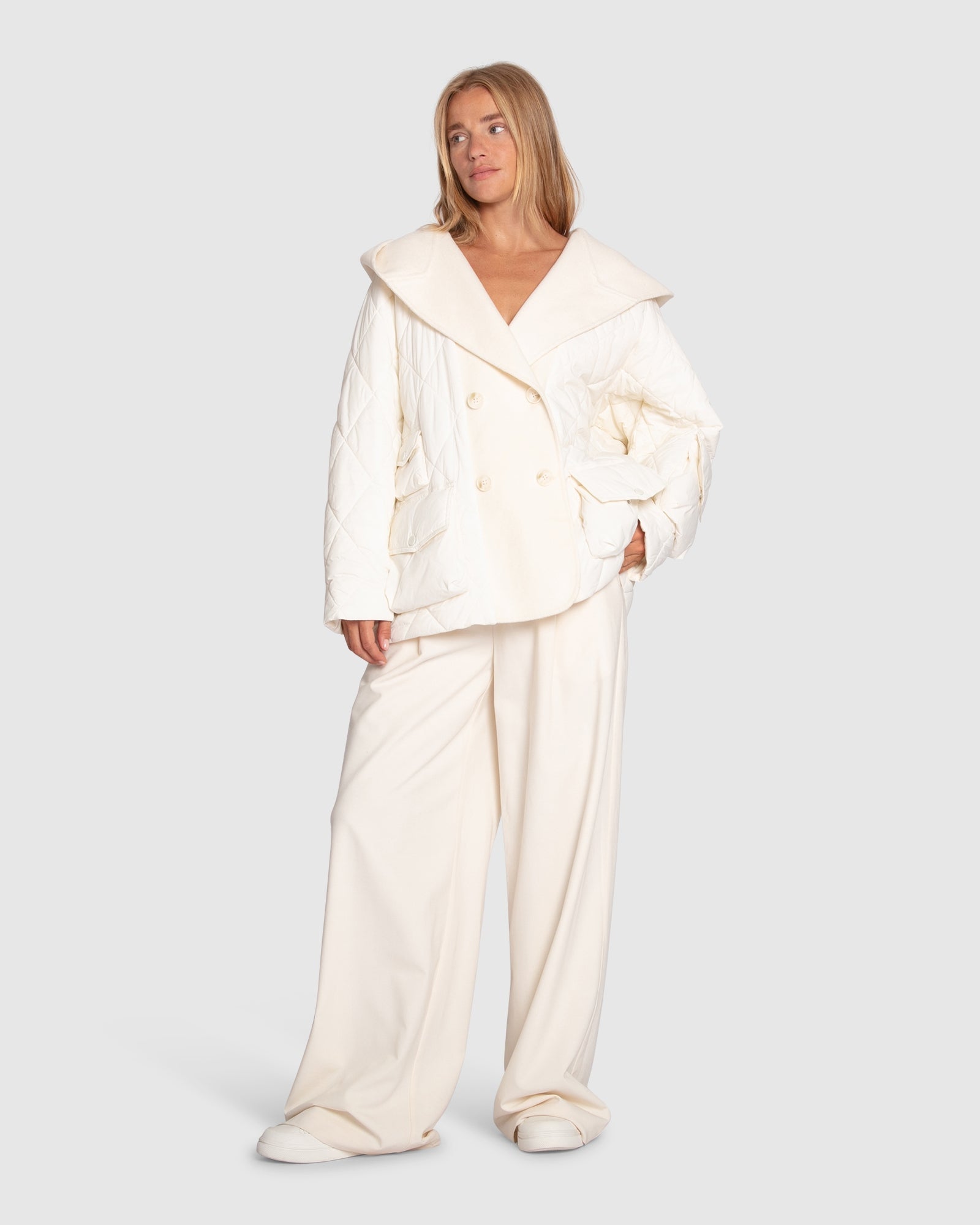 Women | Only You Quilted Utility Puffer Jacket | White