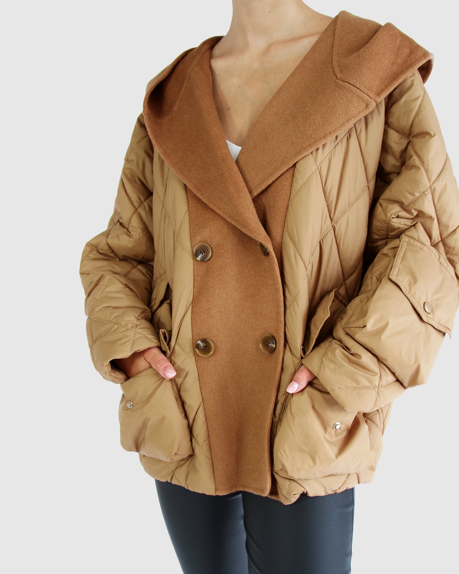 Women | Only You Quilted Utility Puffer Jacket | Camel