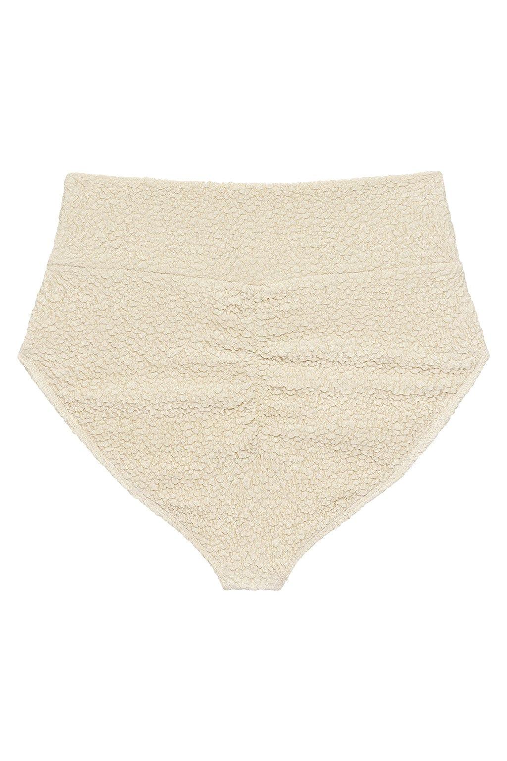 Full Coverage High Rise Bikini Bottom | Oat Texture